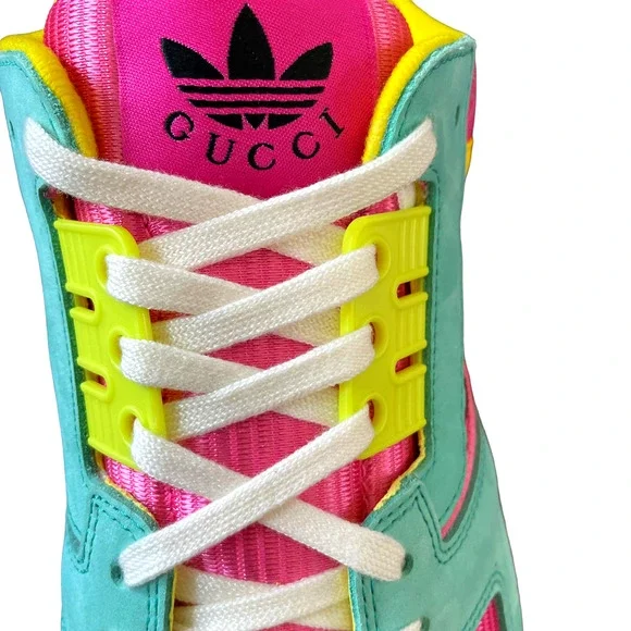 Gucci X Adidas ZX 8000 Low Top Sneakers Womens Pink Green 8US 8.5 New
